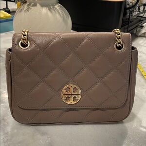 Tory Burch Brown Quilted Shoulder Bag
